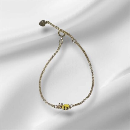 Kinderarmbändchen aus Silber mit süßer Biene – in Gold