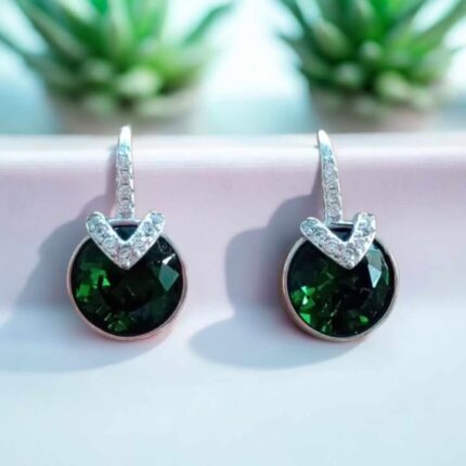 Ohrringe Emerald Shine in Silber.