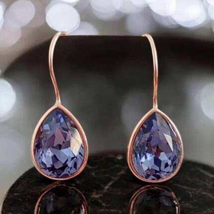 Ohrringe Amethyst Drop in Roségold“