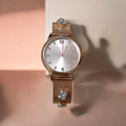 Damenuhr in Roségold – Eleganz und Glanz im Set mit Tasche.