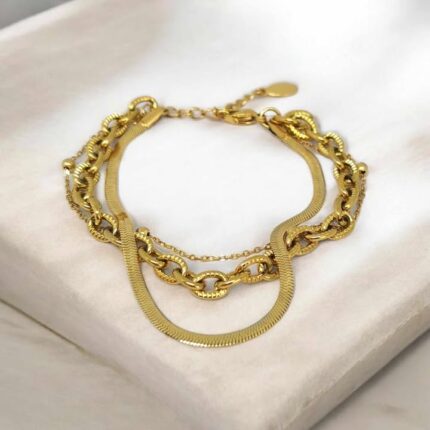 Triple Shine: Das goldene Armband mit dreifacher Eleganz