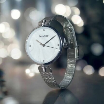 Damenarmbanduhr Guardo – Silberne Eleganz & Minimaler Glanz.