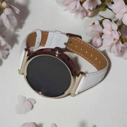 GTR4 Gold Grace SmartWatch White – Weibliche Eleganz mit Lederarmband!