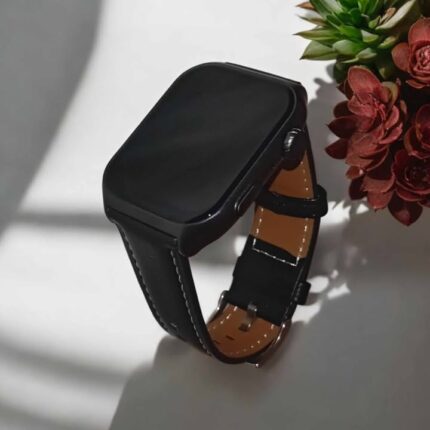 GTS7 Pro SmartWatch – Maskuline Eleganz mit schwarzem Lederarmband!